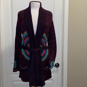 Billabong Cardigan with tie belt -Sz S
